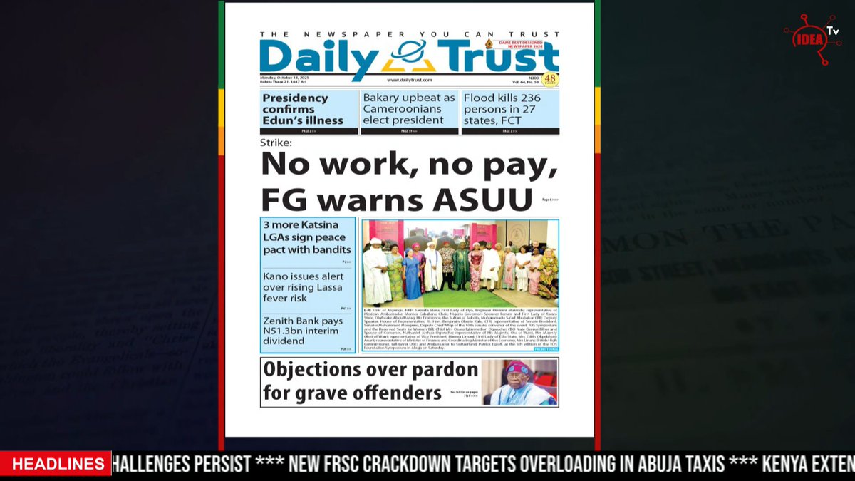 ideatelevision's tweet image. Newspaper Review on IDEA Television

Join us every weekday morning as we spotlight the top headlines and trending stories from newspapers across the country.

youtube.com/live/HGLtW4CQq…

#NewsUpdate #newsreview #ideatv