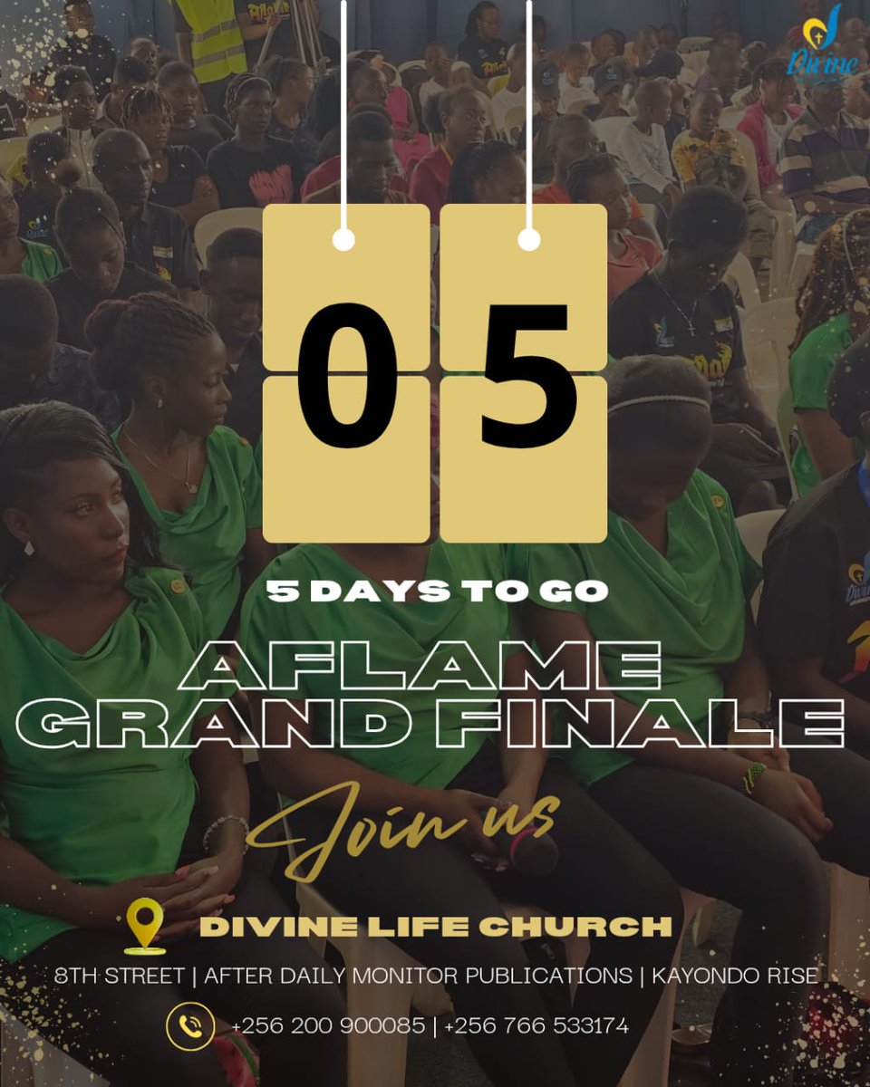 DIVINE LIFE CHURCH INVITES YOU 
To Our 4th Anniversary Celebration and Aflame Grand Finale. 

Join us as we commemorate 4 glorious years of God’s faithfulness. It’s a time to celebrate growth, testimonies, and the unstoppable move of God in our midst!

See you then.