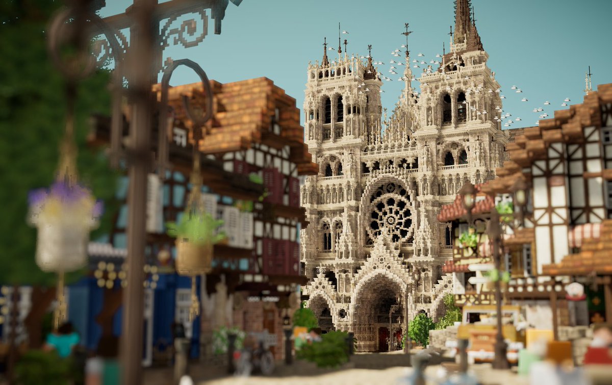 大聖堂の在る街
#Minecraft #MiniaTuria #minecraft建築コミュ #CUBE鯖