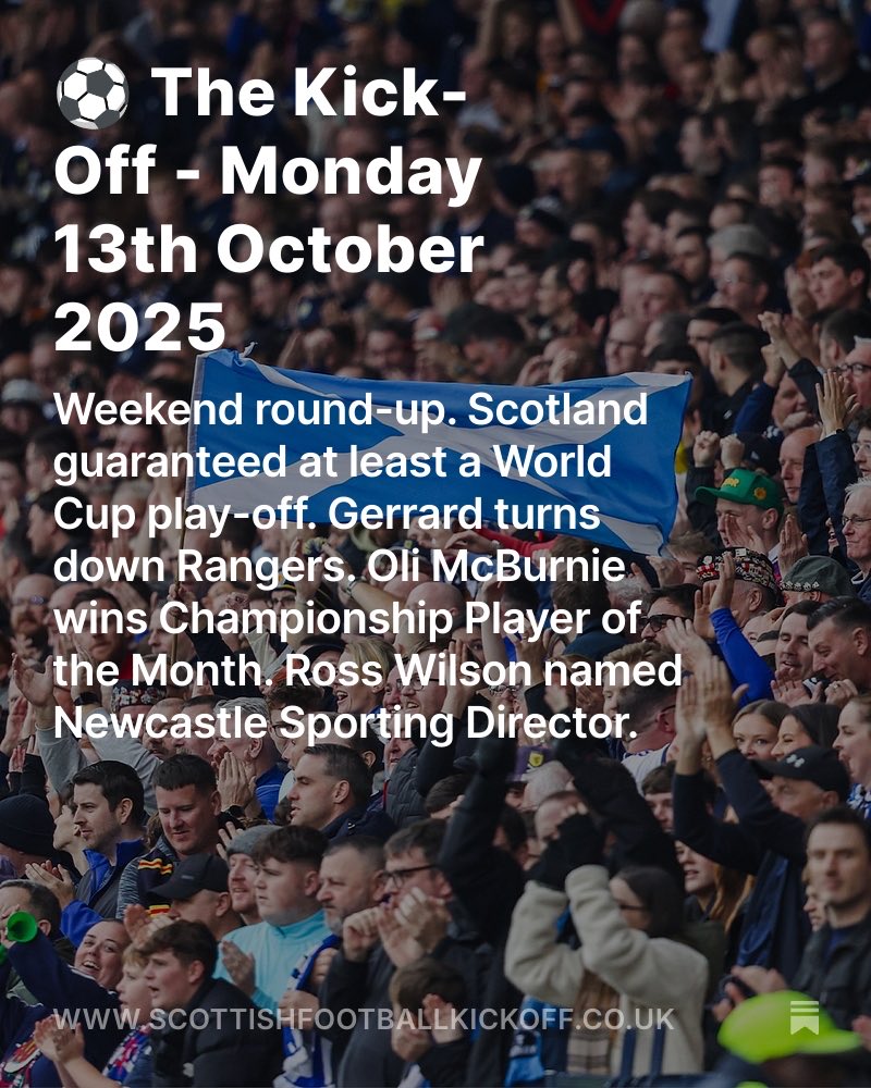 🏴󠁧󠁢󠁳󠁣󠁴󠁿⚽️ Your morning round up of the latest Scottish football news.

Scotland beat Greece 3-1. Scotland Under-21s chalk up record win against Gibraltar. St Mirren have sold more than 6000 tickets for semi-final against Motherwell.

📰  scottishfootballkickoff.co.uk/p/the-kick-off…