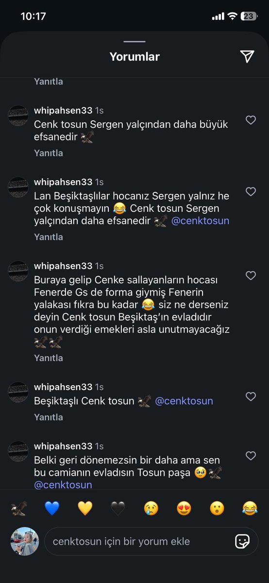 cenk tosunun fake hesabını buldum