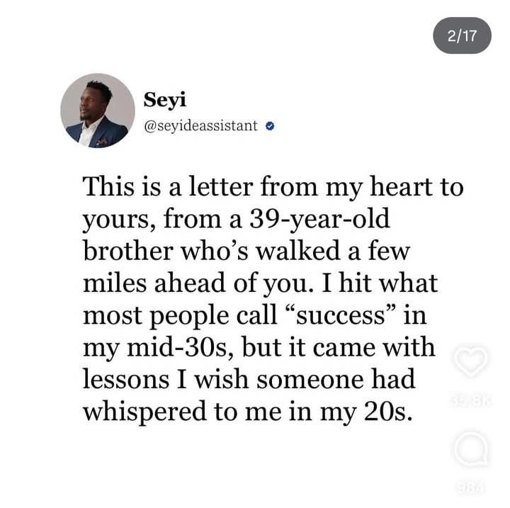 Xcel001_'s tweet photo. If you're a man in your 20's pls don't skip.

Develop your capacity. 💯

Follow the thread 🧵
#JossGawin #MondayMotivation 
#WikeMustAnswer #KanoPillars #TachaGWa https://t.co/D0UQXFf85i