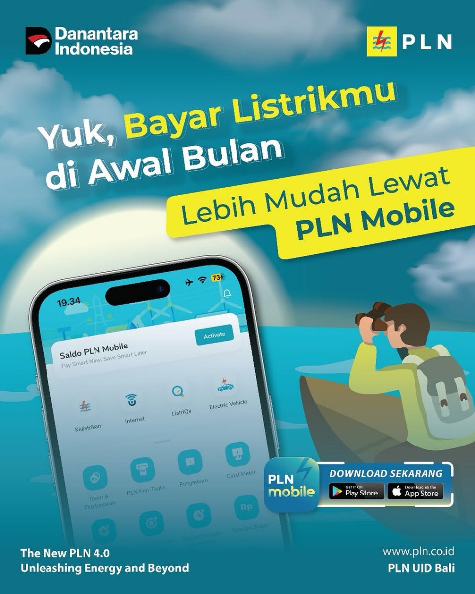 naunami2023's tweet image. Awal bulan, awal yang terang!💡
Biar hidup terus nyala, jangan lupa bayar listrik tepat waktu!
Gak pake ribet, cukup lewat PLN Mobile📱⚡️

#PLN #PLNUIDBali #PLNMobile #BayarListrikAwalBulan #SemangatAwalBulan #SemuaMakinMudah #SwasembadaEnergi