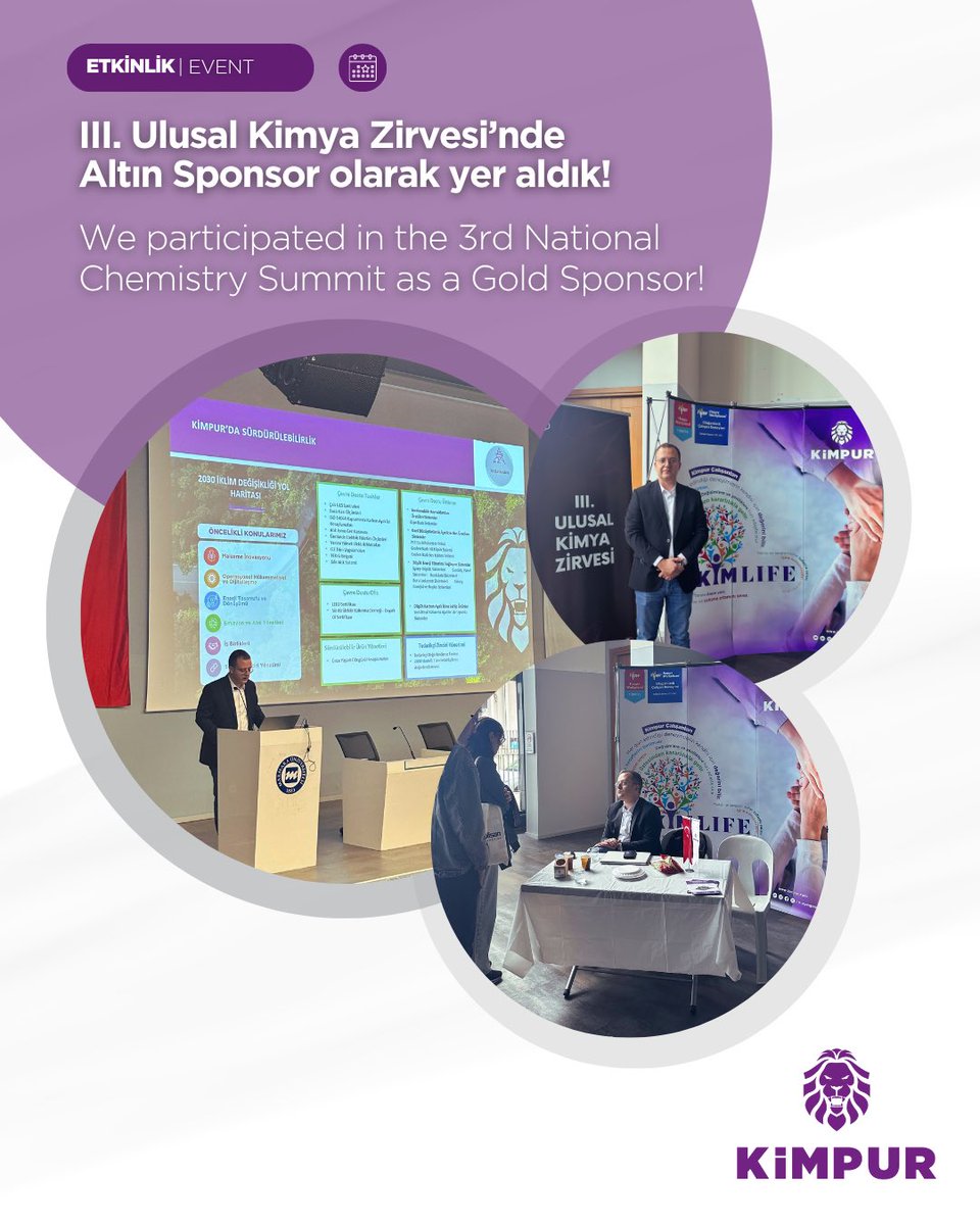 kimpurglobal's tweet image. Kimya alanındaki akademik gelişmelerin sanayi uygulamalarıyla buluştuğu III. Ulusal Kimya Zirvesi’nde; bilimsel ilerlemeye ve üniversite-sanayi iş birliğinin güçlenmesine katkı sağlamış olmaktan mutluluk duyuyoruz.

#Kimpur #UlusalKimyaZirvesi