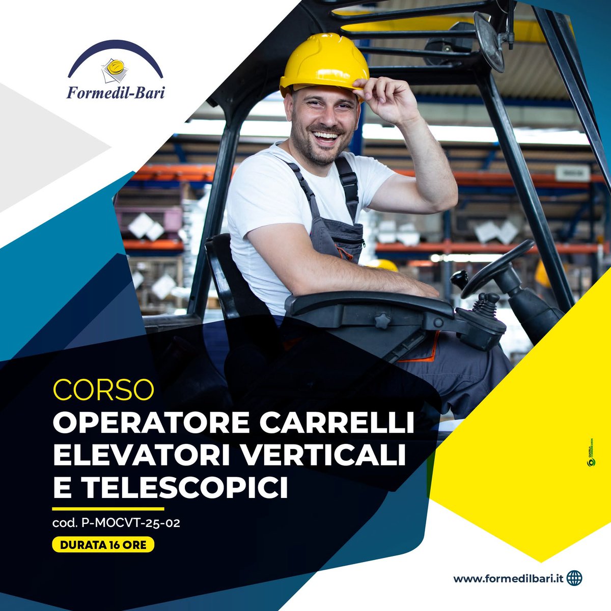 Nuove date per il corso abilitante per 𝗢𝗽𝗲𝗿𝗮𝘁𝗼𝗿𝗲 𝗱𝗶 𝗖𝗮𝗿𝗿𝗲𝗹𝗹𝗶 𝗘𝗹𝗲𝘃𝗮𝘁𝗼𝗿𝗶 𝗩𝗲𝗿𝘁𝗶𝗰𝗮𝗹𝗶 𝗲 𝗧𝗲𝗹𝗲𝘀𝗰𝗼𝗽𝗶𝗰𝗶, uno dei ruoli più richiesti in edilizia! 
 ISCRIVITI ORA > shorturl.at/b3OfD
📞 Per info: 080 5351311 | 📧 info@formedilbari.it