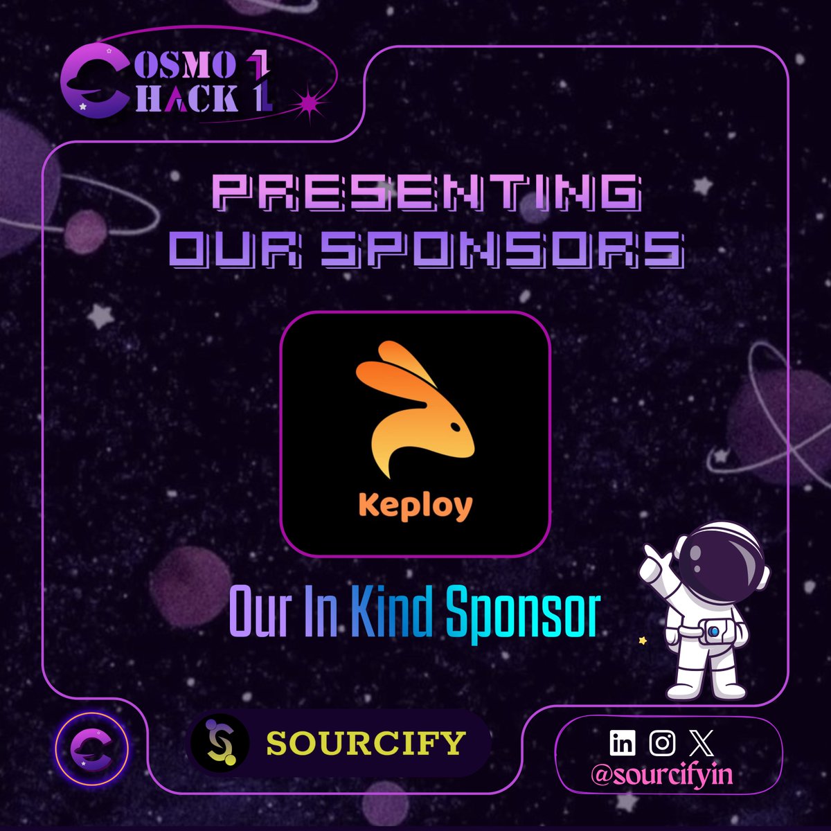 🌟 <a href="/Keployio/">Keploy 🐰</a> amplifies CosmoHack1! 🚀
 
As our In-Kind Sponsor, <a href="/Keployio/">Keploy 🐰</a> brings stellar tech support to empower hackers &amp; drive innovation! 💻 

Their contribution is lighting up the CosmoHack1 journey!

 #CosmoHack1 #Keploy #SponsorLove #HackathonPower #Sourcifyin