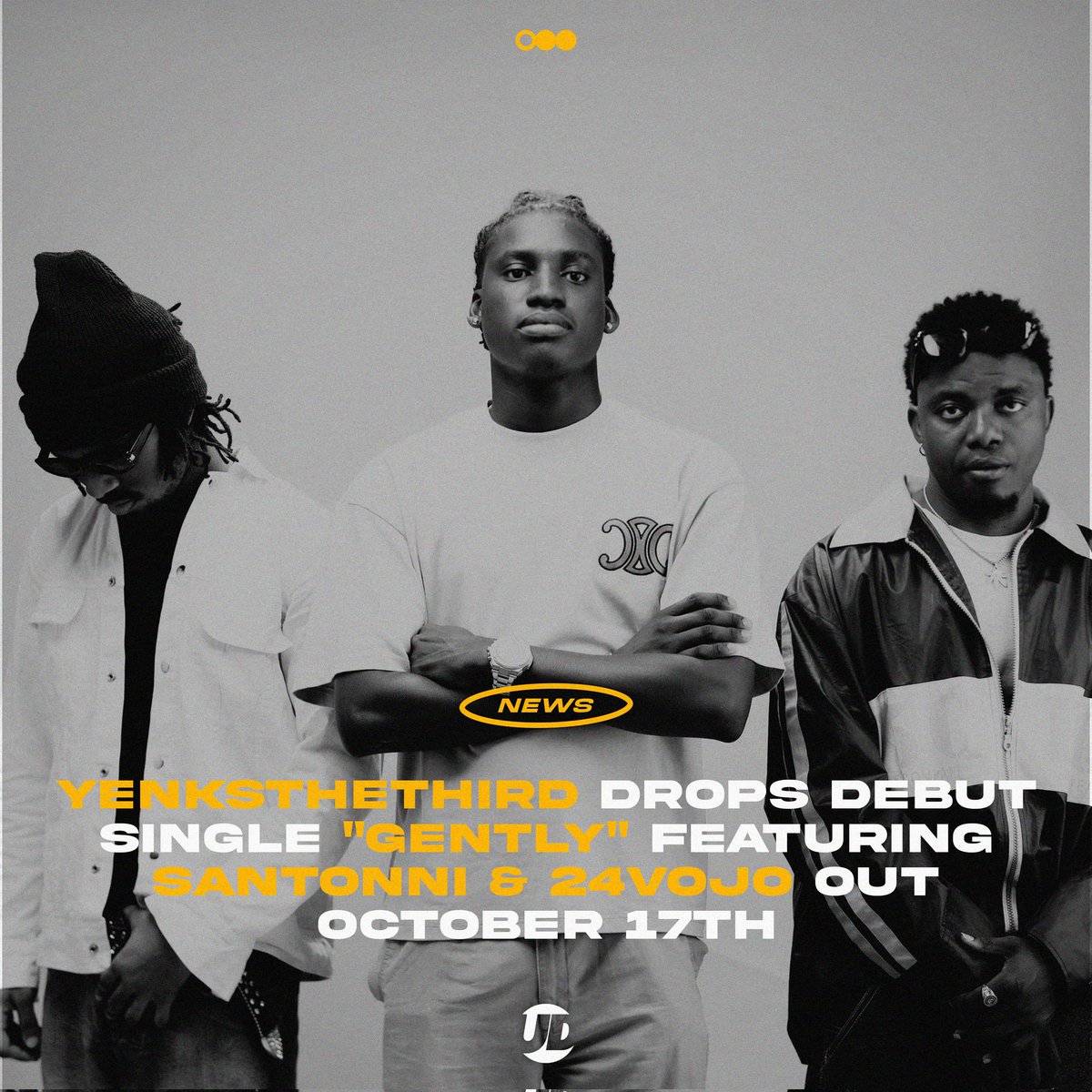 NEWS 🚨 

Yenksthethird sets to drop debut singles “Gently” featuring Santonni &amp; 24vojo to be released October 17th

Pre-save 🔗 onerpm.link/844213372090