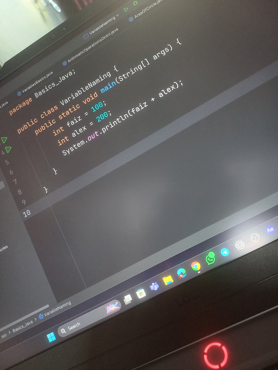nomadfaiz's tweet image. 🔥 Day 2 of my #DSAinJava Journey!👨‍💻
📘 Learned how to:
🔹 Print numbers
🔹 Use and name Variables
🔹 Calculate Area of a Circle (πr² vibes 😎)
🔹 Understand Variable Naming
If you’re also learning Java, let’s grow together 🚀
#100DaysOfCode #JavaDevelopers #CodingJourney #DSA