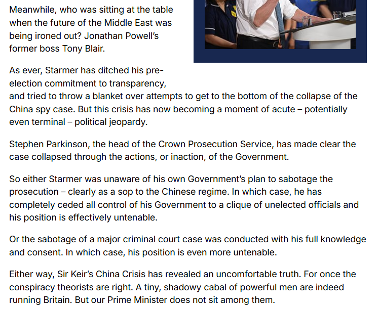 zoeharcombe's tweet image. &quot;For once the conspiracy theorists are right. A tiny, shadowy cabal of powerful men are indeed running Britain. But our Prime Minister does not sit among them.&quot;
&apos;Conspiracy theorists&apos; are usually right, sorry to say! 😉