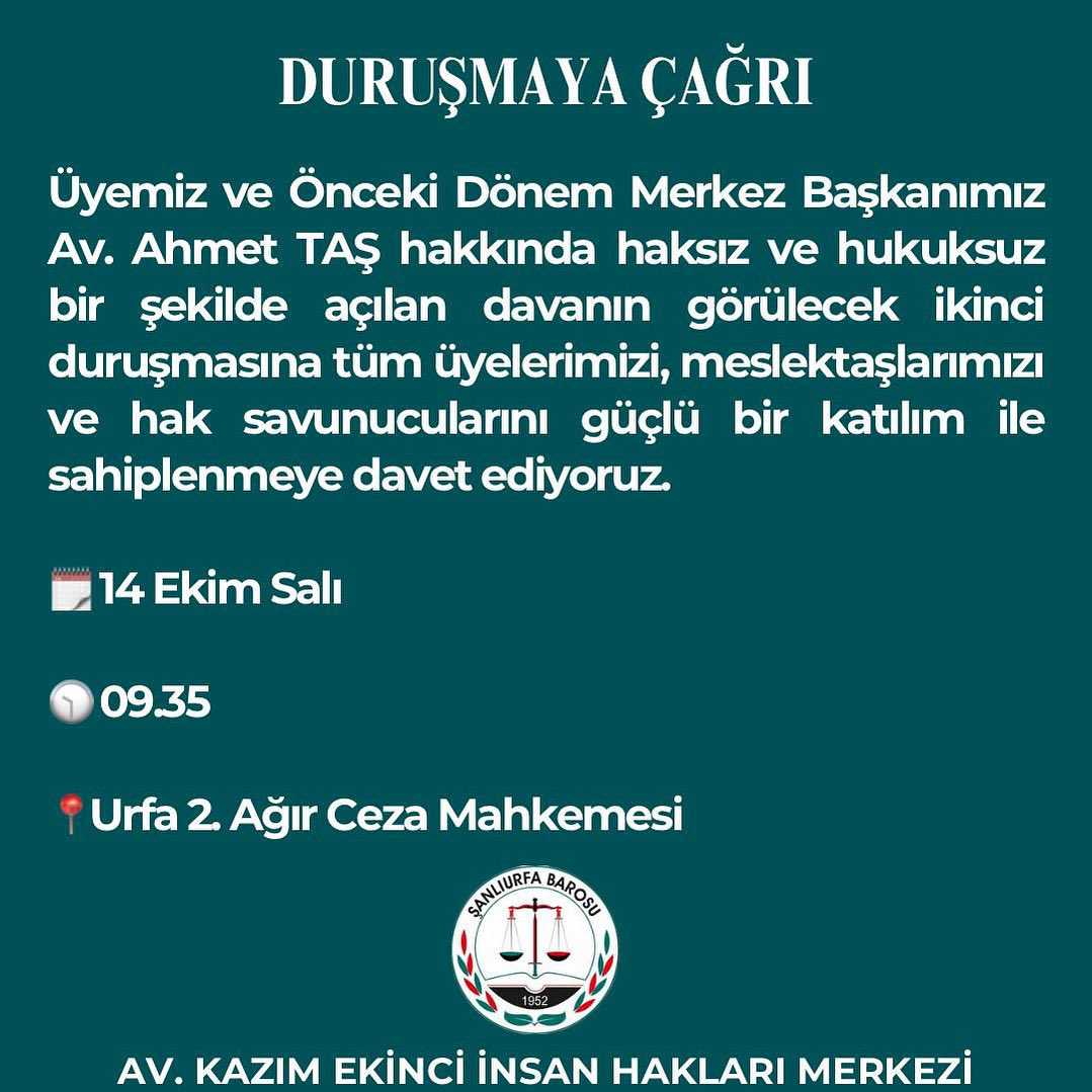 Urfa Barosu İnsan Hakları Merkezi (@urfabarosuihm) on Twitter photo 