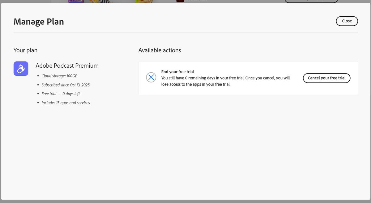 TheCarsonHunter's tweet photo. @Adobe is the greatest. You go to cancel a plan after the free trial and they make it impossible. This should be illegal... https://t.co/v1rEHOlsu3
