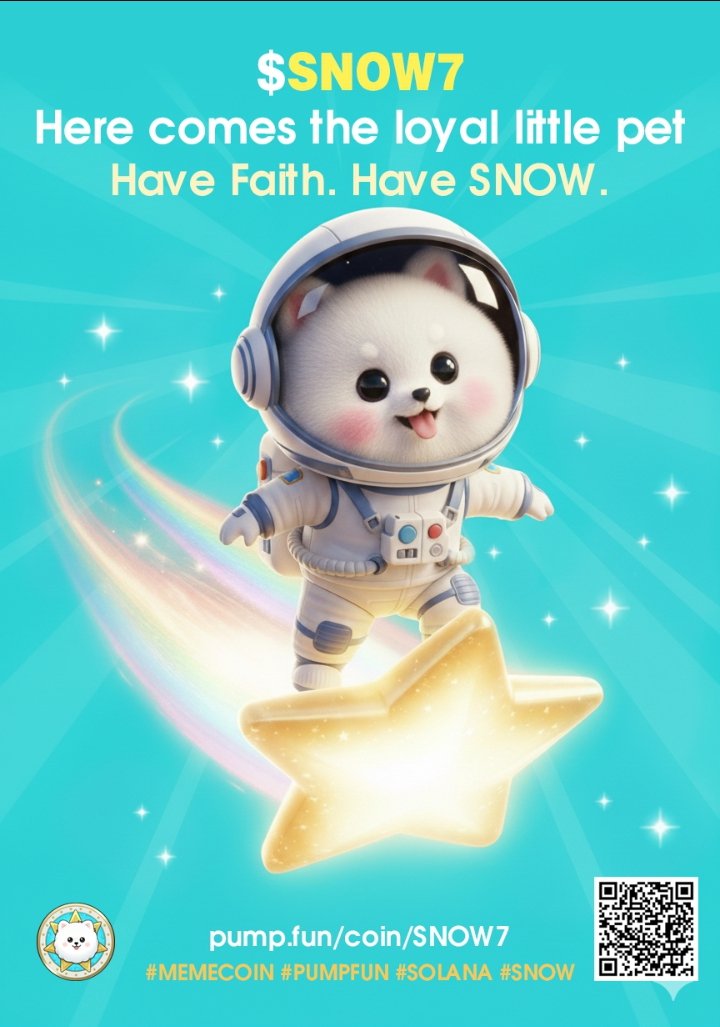 miickeydance12's tweet image. 🚀✨ Meet $SNOW7 your loyal little cosmic companion riding the meme wave 🌟
Have Faith. Have SNOW. @SNOW7MEME
Join the fun 👉 pump.fun/coin/SNOW7
#SOLANA #SNOW #PUMPFUN