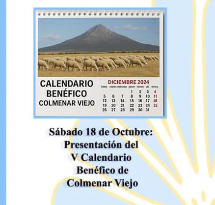 Empezamos una semana en la que daran comienzo el próximo sábado las IV Jornadas Cosas de #ColmenarViejo. Como protagonista la V edición del Calendario Benefico. En estas jornadas fomentamos y enseñamos la cultura , historia, patrimonio y tradiciones de nuestro municipio.
