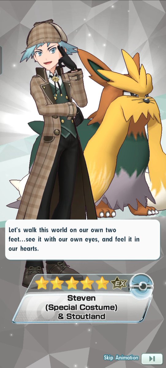 Milo51429626's tweet image. Part 1 of 3

I forgot to post some units got about the 6-year anni scout

Steven looks like Sherlock Holmes

Barry with superhero outfit that is Bug type

And Roxanne because we&apos;re in October and Halloween is near

#PokemonMasters