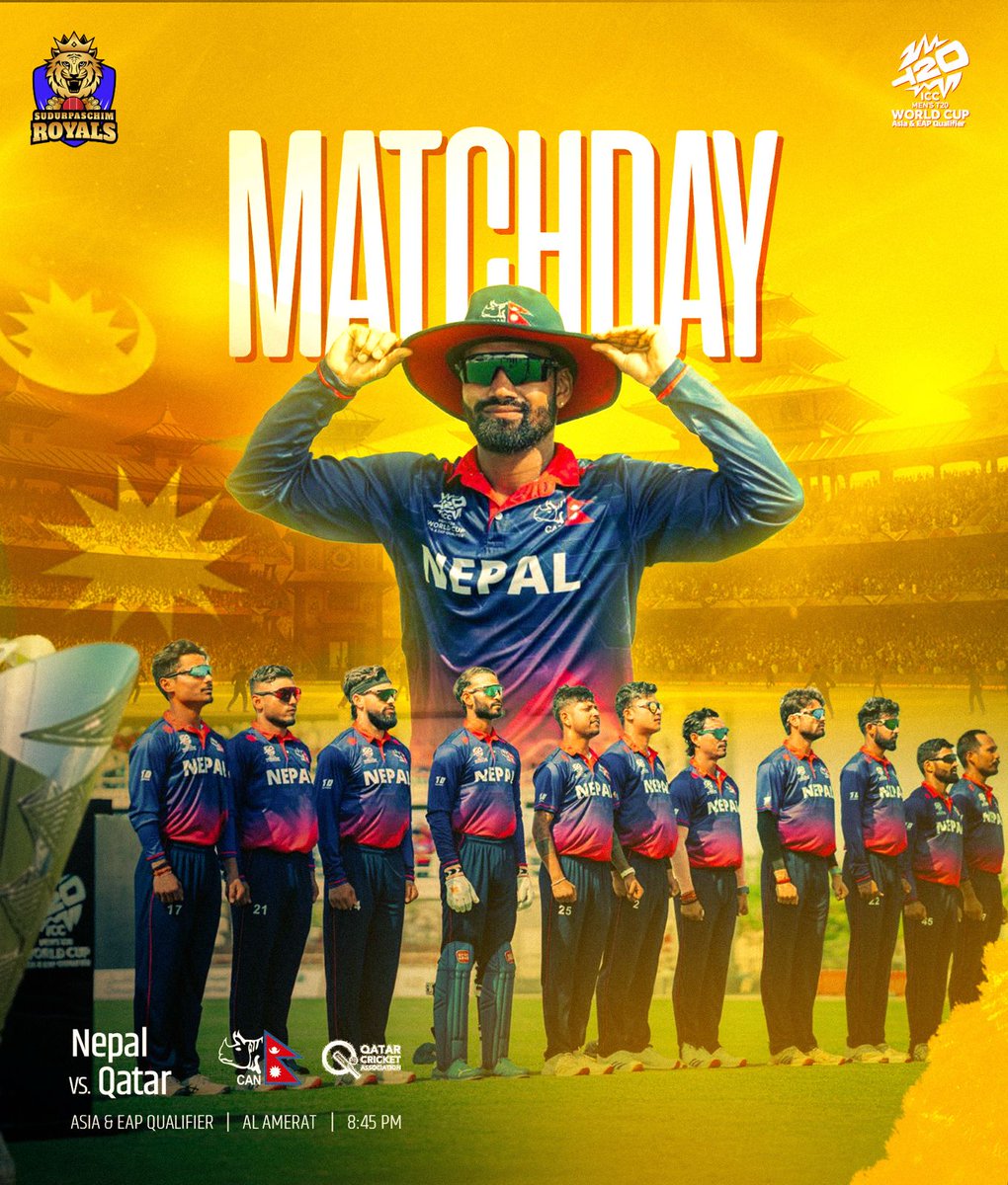 Match Day!

Team Nepal on the field, fire in our hearts! 🔥🇳🇵

#SudurpaschimRoyals #Suparoyals #SBLNPL2 #NepalCricket #MatchDay