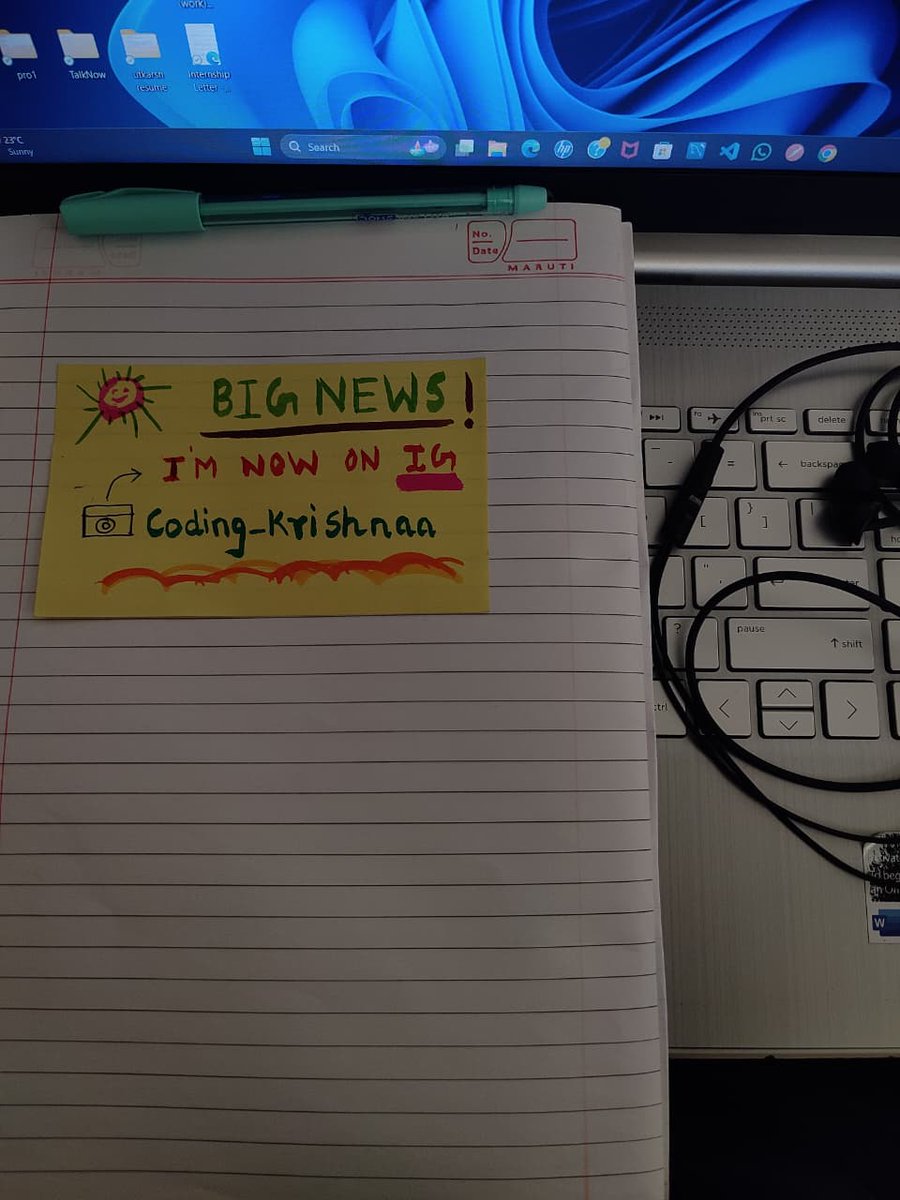 KrishnaBha35498's tweet photo. guys!!!!!
Psst… I’m on Insta too 👀” do follow me ☺️
@codingwithkrishnaa
#Instagram #codewithkrishna #DevLife #ig #CodingJourney https://t.co/h0MgWmxZx2