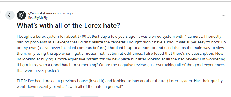 Avoid Lorex Camera-GPlay: {Beth O- September 24, 2025- this app is poorly designed. There is no easy way to watch a playback. you have to sit and watch it in real time as there is no faster speed.}👎(Conclusion=&gt;Vile-Sucks Lorex)#231184
