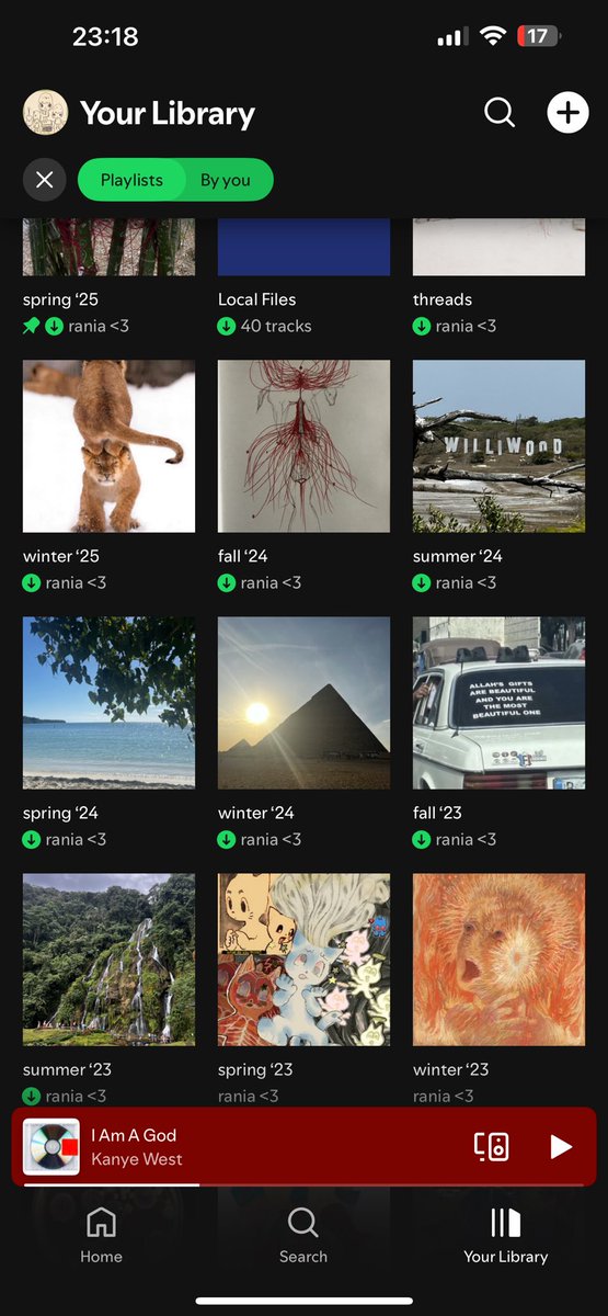 raanialy's tweet image. im heavily affected by the seasons so i make a new playlist every 3 months. i also try to make the cover a photo i took that period i was listening to it. u start to notice #patterns about urself if u do it long enough