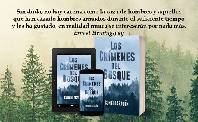 <a href="/ConchiAragonP/">Conchi Aragón</a>
¡NOVEDAD! A la venta la nueva novela de Conchi Aragón.
'LOS CRÍMENES DEL BOSQUE'
«Has estado segando vidas durante mucho tiempo sin que nadie lo advirtiera. Eso ha terminado».
#ebook ➡azonlinks.com/B0B5HQMWZM #suspense  #Misterio #Navarra #Policiaca #asesinoenserie