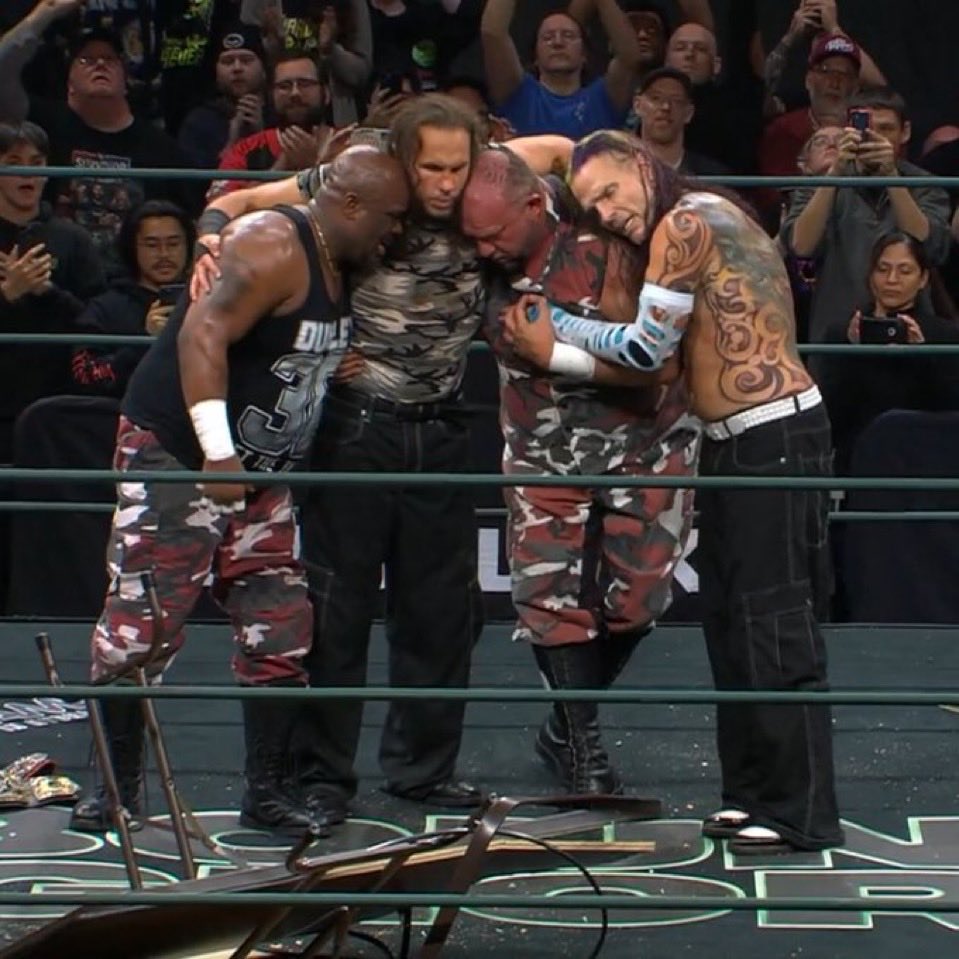 It didn’t have to be pretty or match of the year for the Dudleys and Hardys to give fans one last unforgettable night. 👏👏 

#TNABoundForGlory