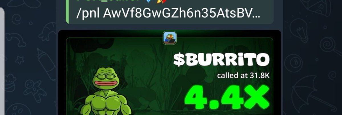 Felix_sam1's tweet photo. 4X gains locked in from my $BURRITO alpha call! 🌯🚀
Private TG fam eating good — early conviction, clean execution.

📜 CA: AwVf8GwGZh6n35AtsBVV8D2Mq9M3R5t7QN4nhWHTpump

#Degen #MemeCoin #Solana #AlphaCalls #InstantGains https://t.co/5TiNHFYmfT
