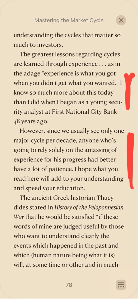 From Howard Marks’ book: Experience is what you got when you didn’t get what you wanted