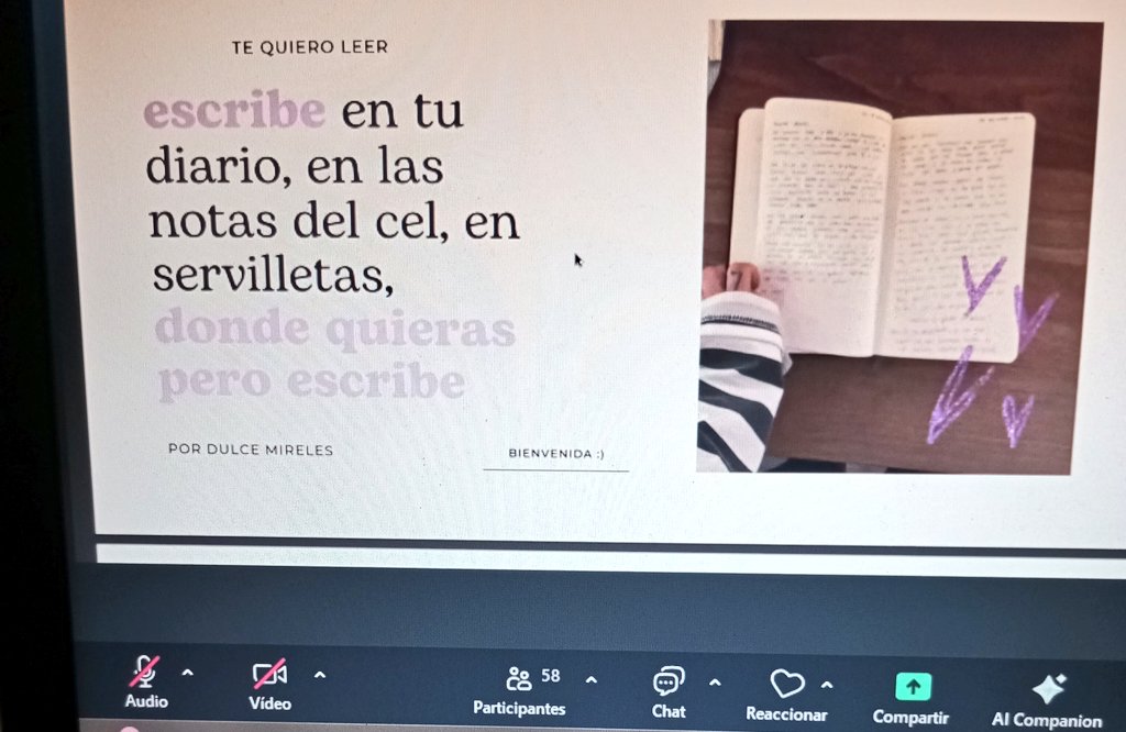 Querido diario:

Hoy en esta actividad me dijeron “feliz día de las escritoras” 🥹