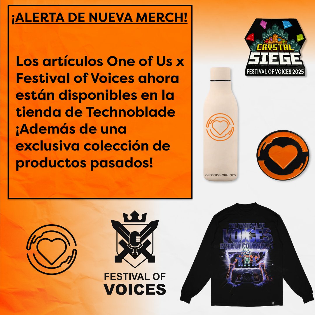OneofUsGlobal's tweet image. You are all One of Us, why not rep the merch too? 😎 Check out the official Technoblade merchandise store to get your favorite pieces now!
#oneofusglobalfoundation #nonprofit #charity #philanthropy #activism #fov2025 #festivalofvoices