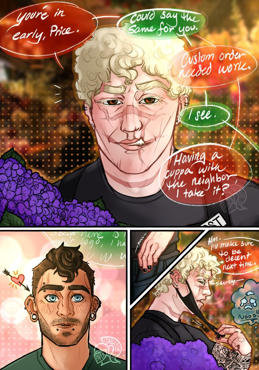 #Ghoap #ghostsoap #soapghost 
Flower shop x tattoo artist AU