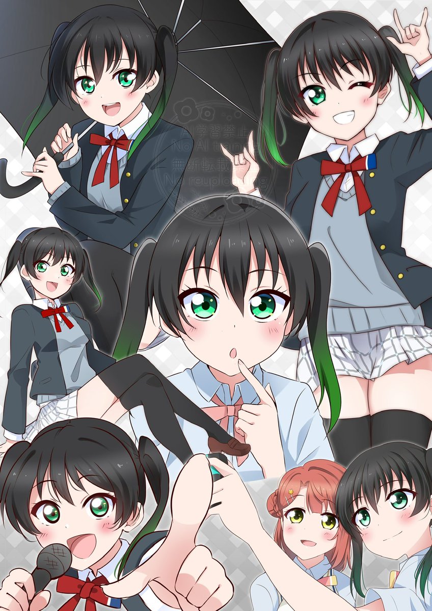 東條希 ,矢澤にこ 「#三連休はフォロワーが増えるらしい 好きなものマイペースで描いてます。 よろしく」|ぜろのイラスト