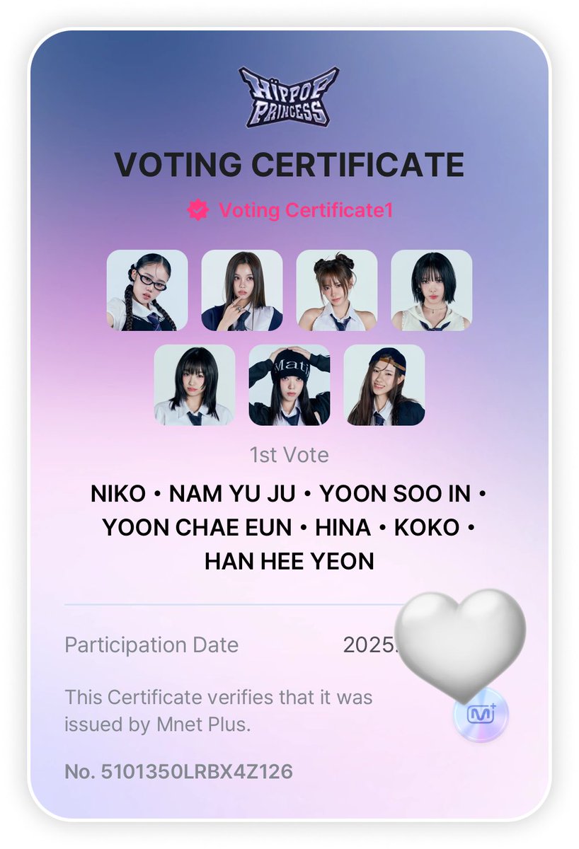 hpprncess's tweet image. user hpprncessโs 1st vote ๐ IT WAS SO HARD TO PICK ONLY 7
#HIPPOPPrincess #1stVote #MnetPlus
#ํํํ๋ฆฐ์ธ์ค #1์ฐจํฌํ #์ ๋ทํ๋ฌ์ค