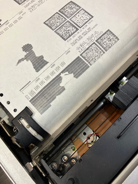#MI68、皆さんお疲れさまでした。
当方で展示のMZ-80BP5プリンタ、頑張ってくれましたが夕方に力尽きて止まりました。修理で蘇ってもらいたい。