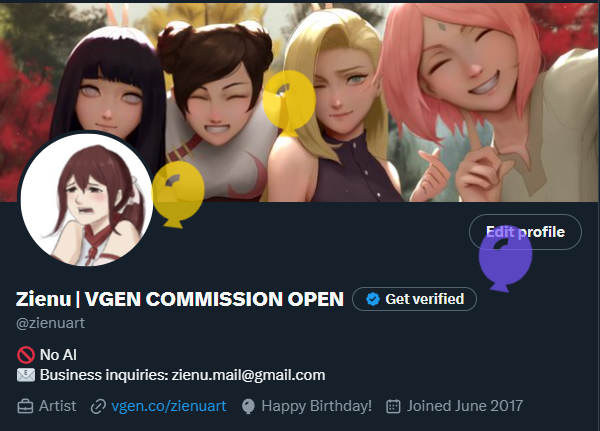 zienuart's tweet image. There's a balloon on my profile😳