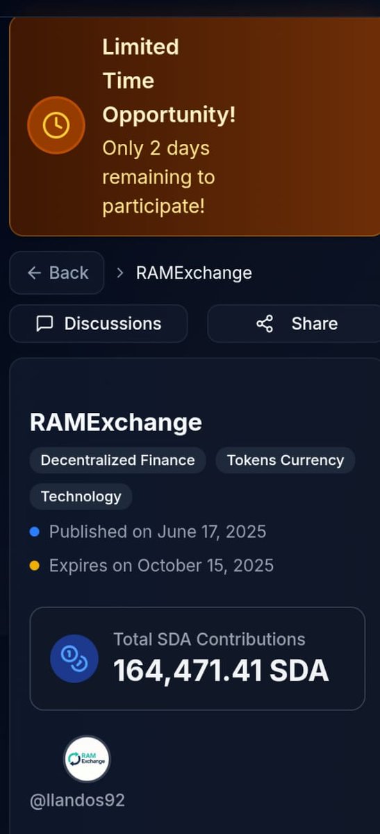 zhoeyycrypto's tweet image. 🚨RAM EXCHANGE–FINAL STRETCHE🚨
🔥 02 days left until the Sidra Start    promotion closes!…