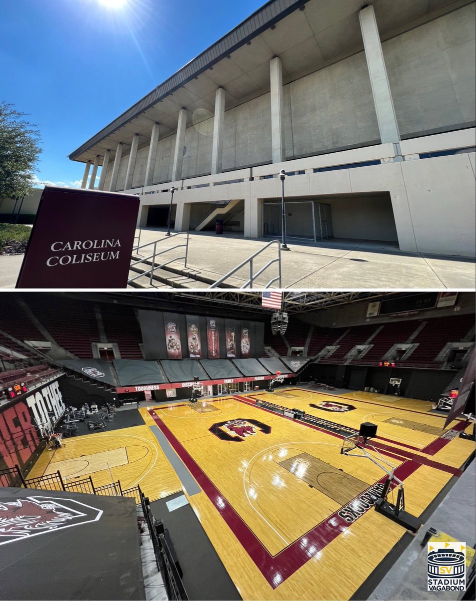 StadiumVagabond's tweet image. 🏟️ Carolina Coliseum – Columbia, SC (circa 2022)
Former home to South Carolina Gamecocks hoops🏀 (1968–2002) and Columbia Inferno 🧊 (ECHL, 2001–08).
📅 Opened: 1968
👥 Former capacity: 12,401, since renovated and downsized

#CarolinaColiseum #ColumbiaSC #SouthCarolina #Gamecocks