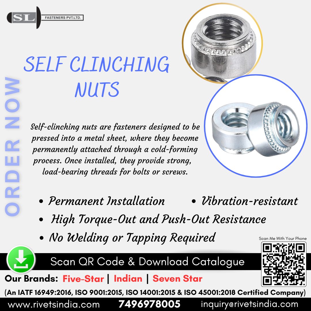 Slfasteners321's tweet image. Self-clinching fasteners 
.
Enquire now
+91-7496978005
inquiry@rivetsindia.com,
Visit us : rivetsindia.com
.
#blindrivettool #blindrivets #blindrivetingtool #rivetnuttool  #slfasteners  #selfclinchingnut #selfclinching #selfclinchingfasteners