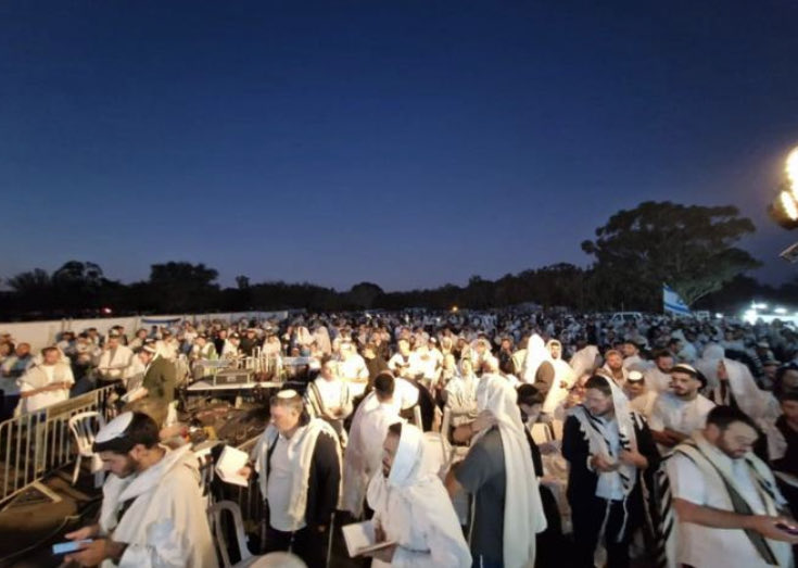 THIS. IS. ISRAEL. 
6:29am
This morning. 
Nova party site. 
Prayer services to beg God that all goes smoothly today with the release of the live hostages and bodies. 
And that all continue to go well with finding the rest of the bodies and the dismantling of Hamas. 
Amen!