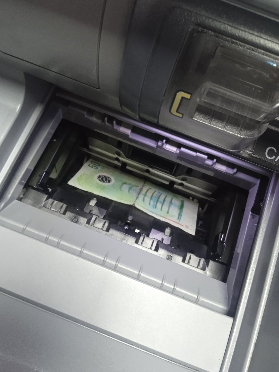 phatsified's tweet photo. The ultimate irony: CBM's ATM gave me a worn-out MVR 50 note. Nobody accepted it. So I brought it back to the very same ATM to deposit, and it promptly rejected its own issuance! My money isn't even good enough for the machine that gave it to me. Help!
#CBM #MVR50 https://t.co/3moHYTrH5e