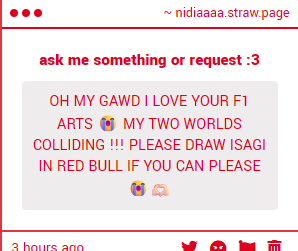 THANK YOUUUU
YESSS ISAGI IN RED BULL, IM ON IT