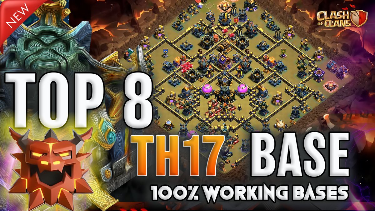 GamingDynastynp's tweet image. Top 8 Best TH17 Ranked Battle Bases + Copy Link! (Clash of Clans)

Links:-  youtu.be/Kk8W3_5giT0

#th17base #th17baselink #cocbase #th17warbase #th17cwl #coc 
#clashofclans