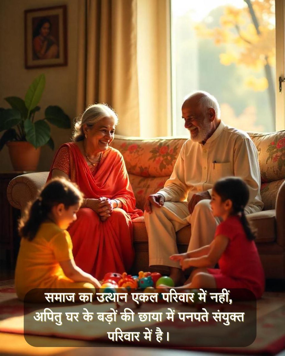 YssMumbaiThane's tweet photo. Sant Shri Asharamji Bapu सत्संग में कहते है 👉🏻 Joint Family जहाँ पीढ़ियों को जोड़कर सामाजिक सुरक्षा और भावनात्मक सहारा देता है, वहीं न्यूक्लियर परिवार बुजुर्गों की उपेक्षा की समस्या को बढ़ाते हैं।
 
🍁 Old Age Homes 
🦋 #FamilyValues https://t.co/L0JxvN4iI9