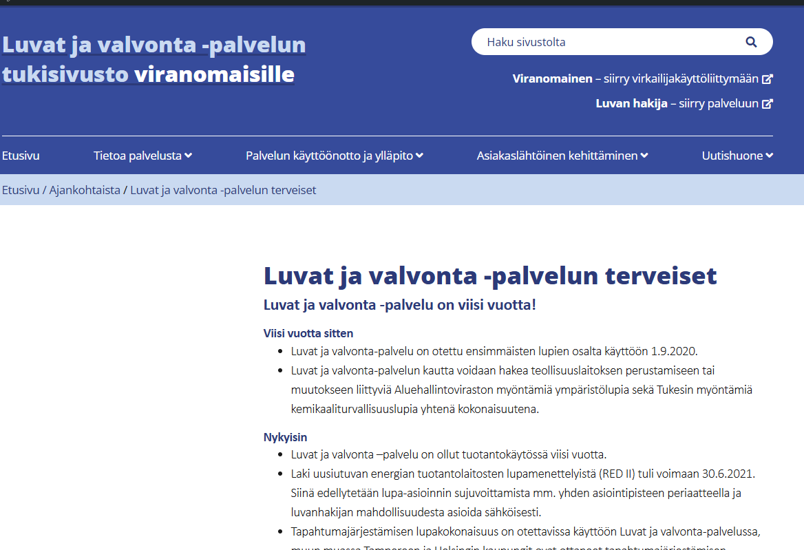 Luvat ja valvonta -palvelu 5 vuotta💡#yksiluukku #digiluvat Lue lisää 👉luvatjavalvonta.fi/ajankohtaista/…