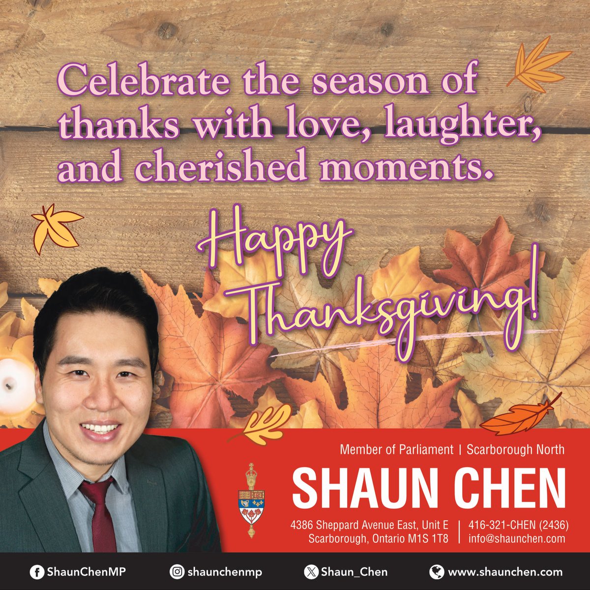 May you be blessed by the warmth &amp; good company of family &amp; friends, celebrating the season of thanks with love, laughter &amp; cherished memories, this #Thanksgiving