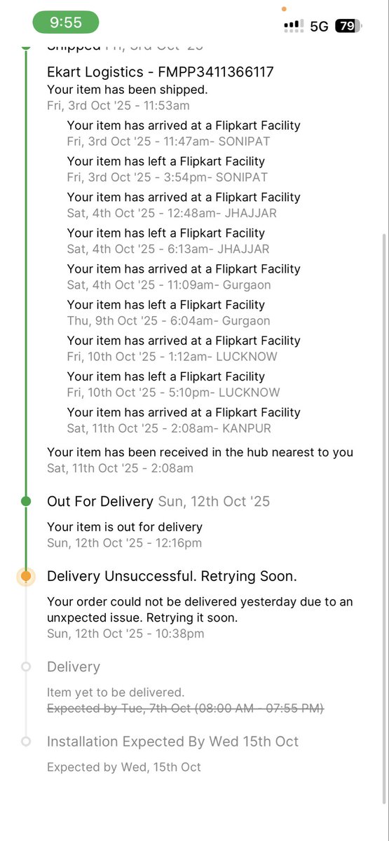 dilip123st's tweet photo. @_Kalyan_K @flipkartsupport @Flipkart @jagograhakjago @ZeeBusiness @CNBC_Awaaz  . This product is still undelivered to me. Worst services provided by the Flipkart , their customer services and Ekart. https://t.co/UHFLl8d6Op