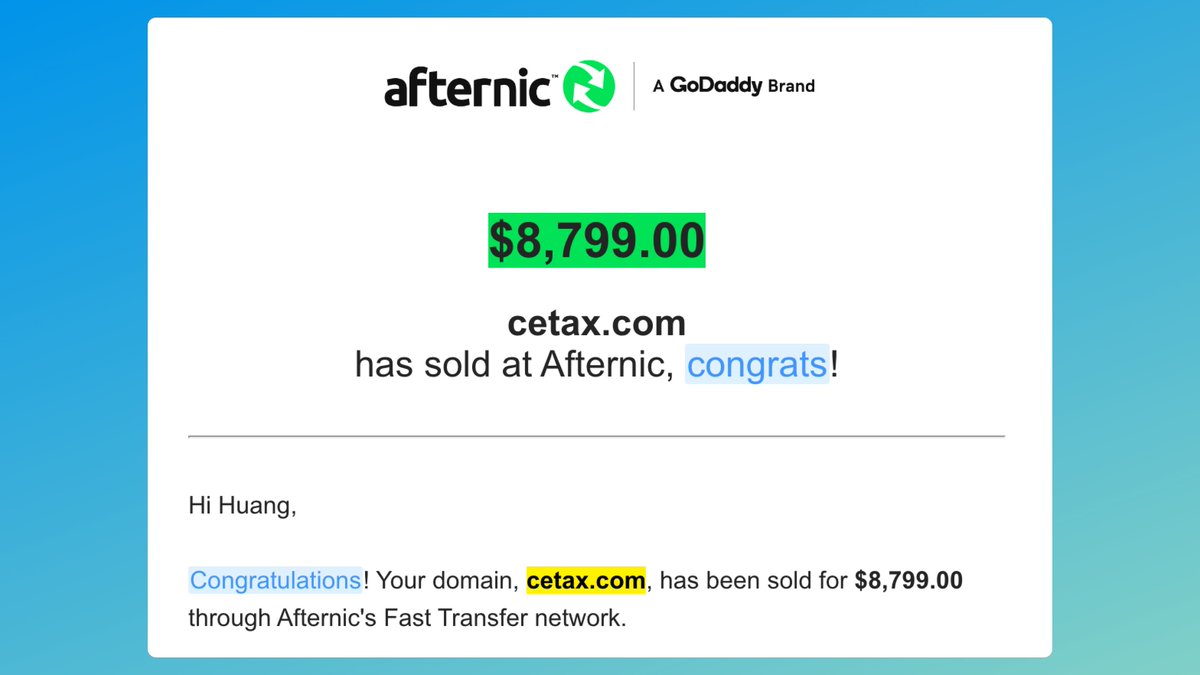 ShareASaleGetASale <a href="/TonyNames/">Tony</a> 

Sold this one in August on <a href="/afternic/">Afternic</a>