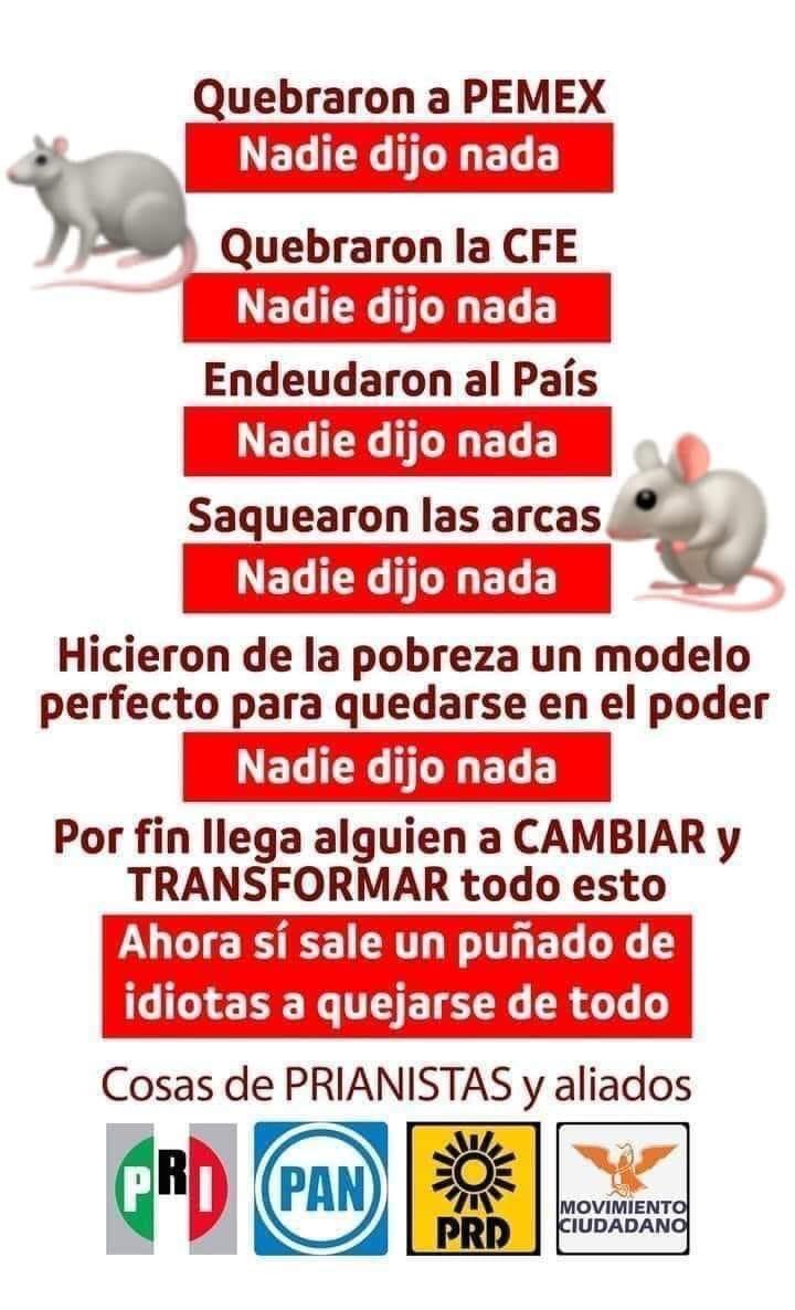 Un recuerdo a los prianistas y chayoteros de memoria corta.