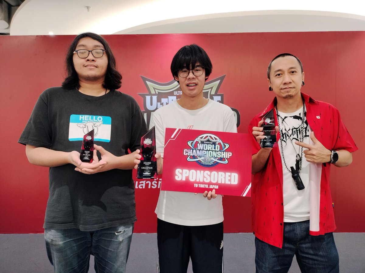 ucg_en's tweet image. ◢◤#UltramanCardGame◢◤
⚔️ULTRA LEAGUE CHAMPIONSHIP THAILAND⚔️
Congratulations to the following players on their incredible performances!
🥇Kennianto
🥈EX
🥉Argentum
🏅Time
They have earned an invitation to the Ultra League World Championship that will be held Tokyo, Japan in…