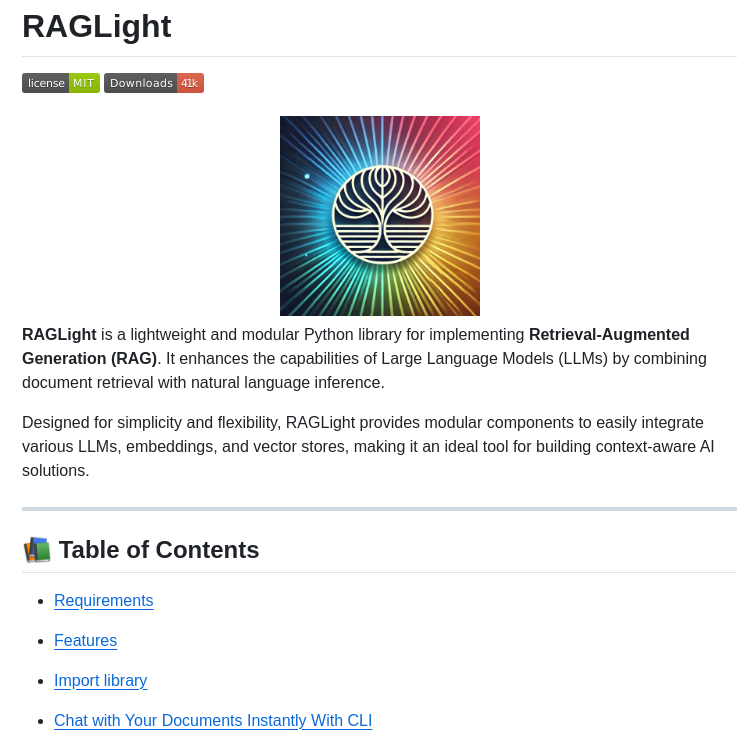 tom_doerr's tweet photo. lightweight Python library for building RAG pipelines with LLM and document retrieval support https://t.co/f83PRETA27