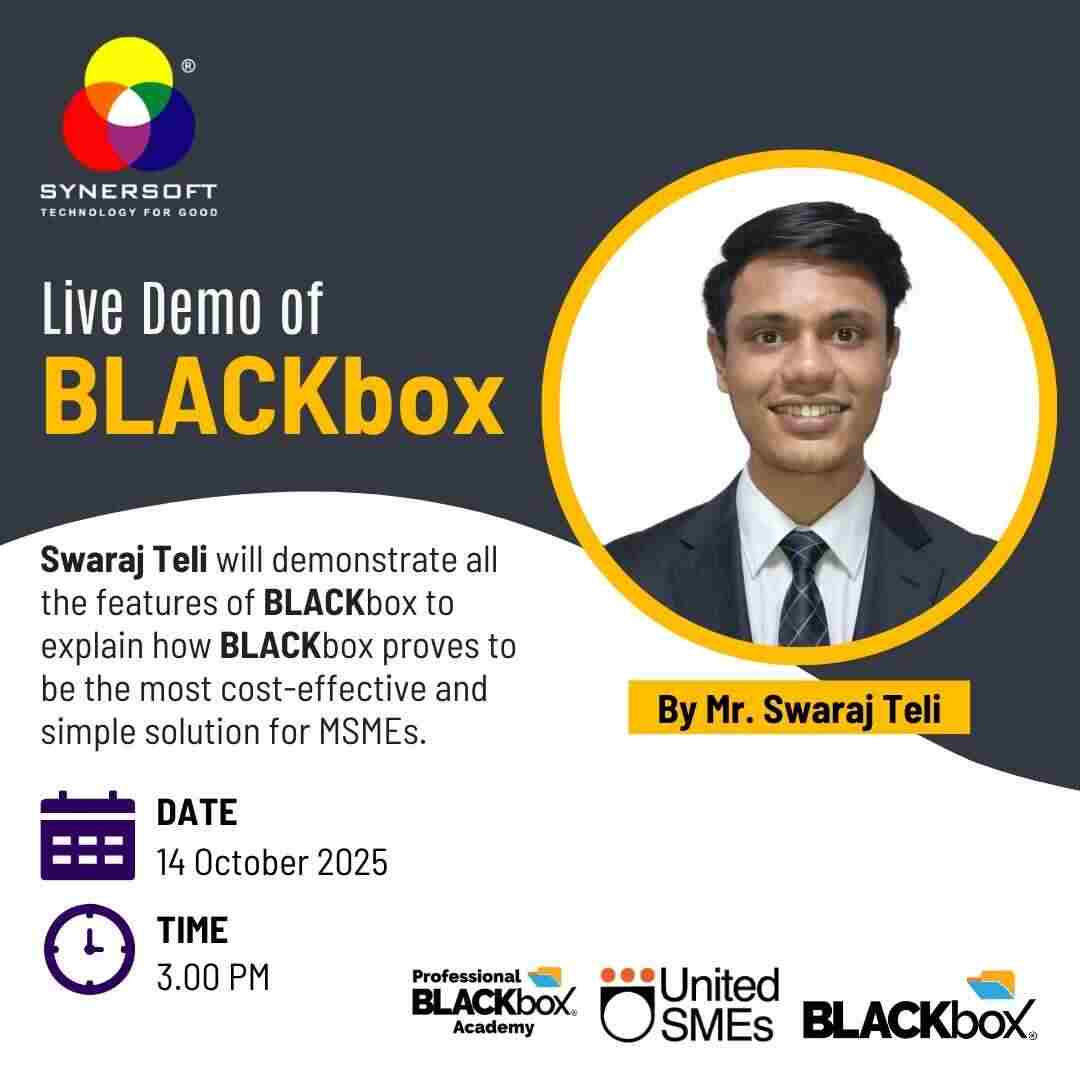 SynersoftTech's tweet image. Stop 🛑 worrying about data loss and start scaling!

MSME Leaders: Tomorrow, see how BLACKbox simplifies security &amp;amp; IT management so you can focus on growth.

📅 14 October 2025,   3:00 PM IST 
➡️ Register Now: synersoft.in/webinars/14thO…

#MSME #LiveDemo #DataSecurity #BLACKbox