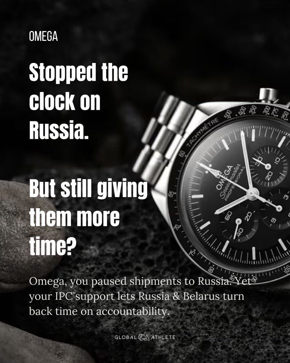 📢 <a href="/omegawatches/">OMEGA</a> you paused shipments to Russia. Yet your support for the International <a href="/Paralympics/">Paralympic Games</a> Committee, that is welcoming Russia and Belarus, turns back time on accountability. 

#StandWithUkraine